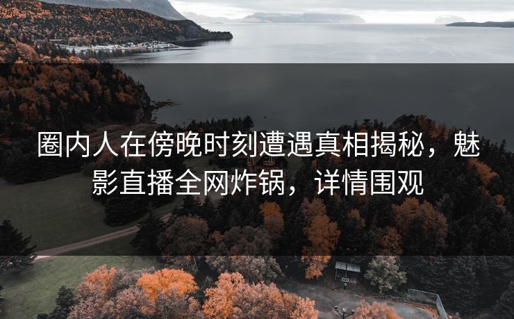 圈内人在傍晚时刻遭遇真相揭秘，魅影直播全网炸锅，详情围观